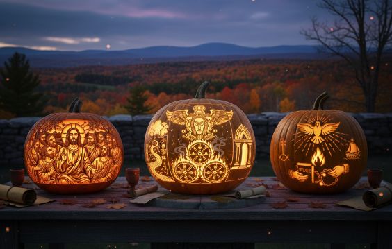 Bible Scenes Carved Pumpkins Feature