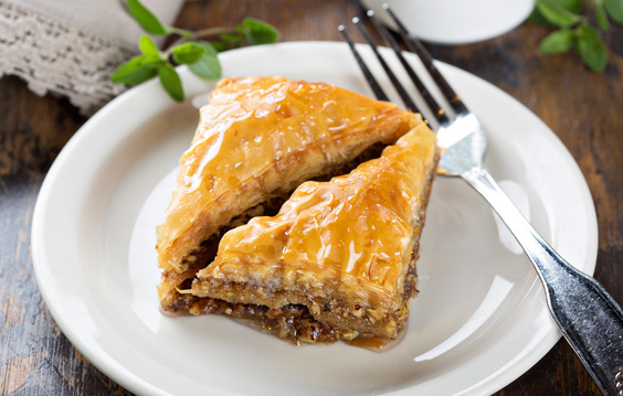 Baklava on a plate